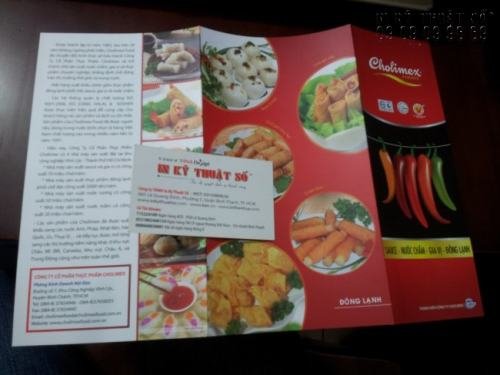 In Tờ rơi gấp 3, Flyer quảng cáo cho nhà hàng ăn uống với hình ảnh chân thực, cuốn hút người xem