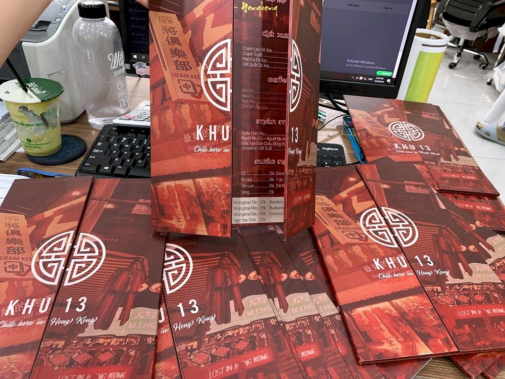 In menu thực đơn từ PP cán format - menu gấp 3 style HongKong