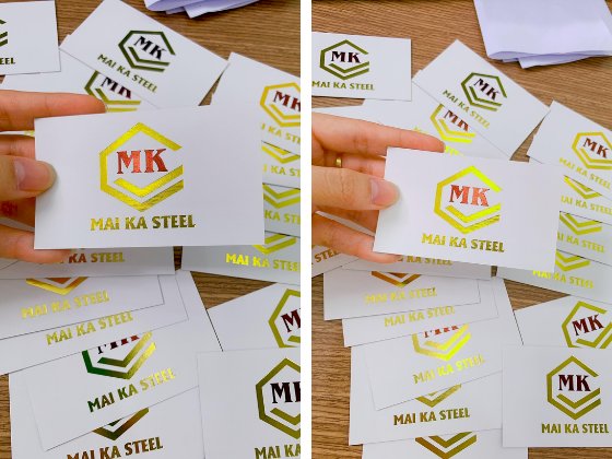 In name card dập nổi, ép kim logo công ty