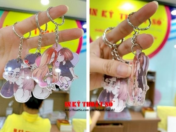 Đặt làm móc khóa mica theo yêu cầu TPHCM - móc khoá mica đẹp chibi couple, thế giới manga anime