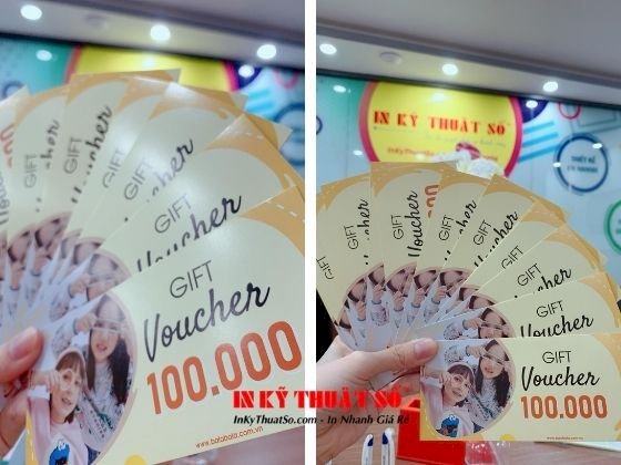 Báo giá in voucher số lượng ít - Làm voucher thẻ quà tặng TPHCM - Lấy hàng sau 1h-2h