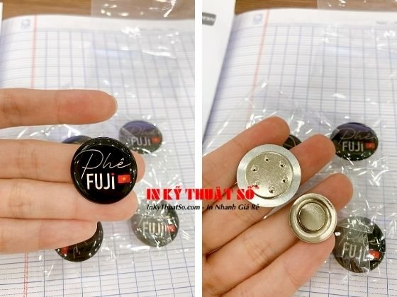 Báo giá làm huy hiệu cài áo nam châm - in logo cài nam châm TPHCM