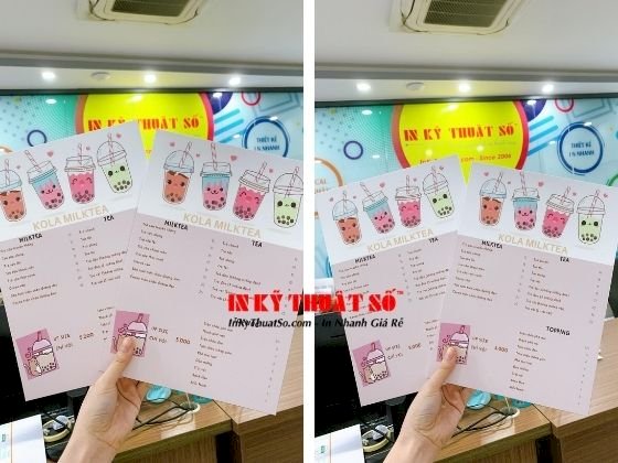 In menu tấm dày bồi Format/Formex - in nhanh lấy hàng ngay, giá rẻ và không thấm nước