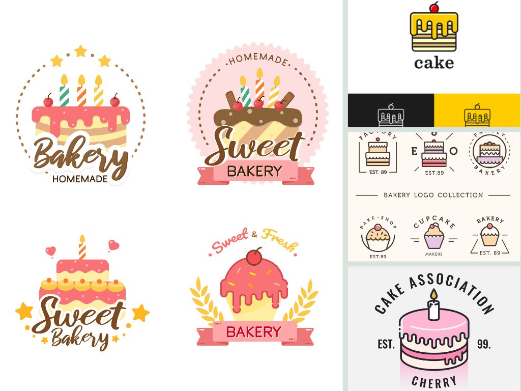 Tải mẫu logo bánh sinh nhật file vector AI, EPS, JPEG, JPG, SVG, PDF