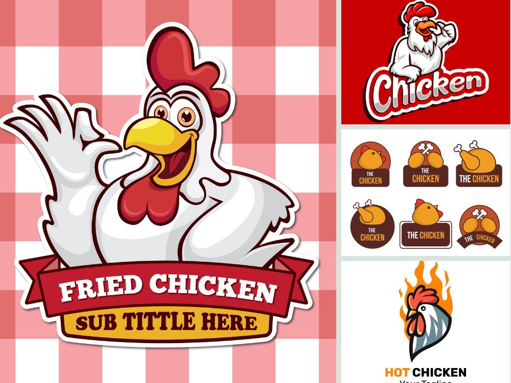 Tải mẫu logo gà rán file vector AI, JPG, PNG, EPS, PDF