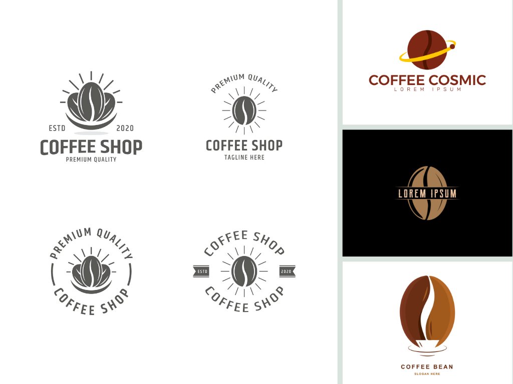 Tải mẫu logo hạt cà phê file vector AI, EPS, JPEG, JPG, SVG, PDF
