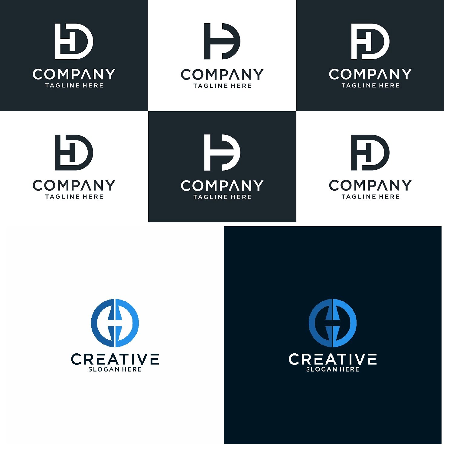 Thiết kế logo chữ hd độc đáo và đẳng cấp cho doanh nghiệp của bạn