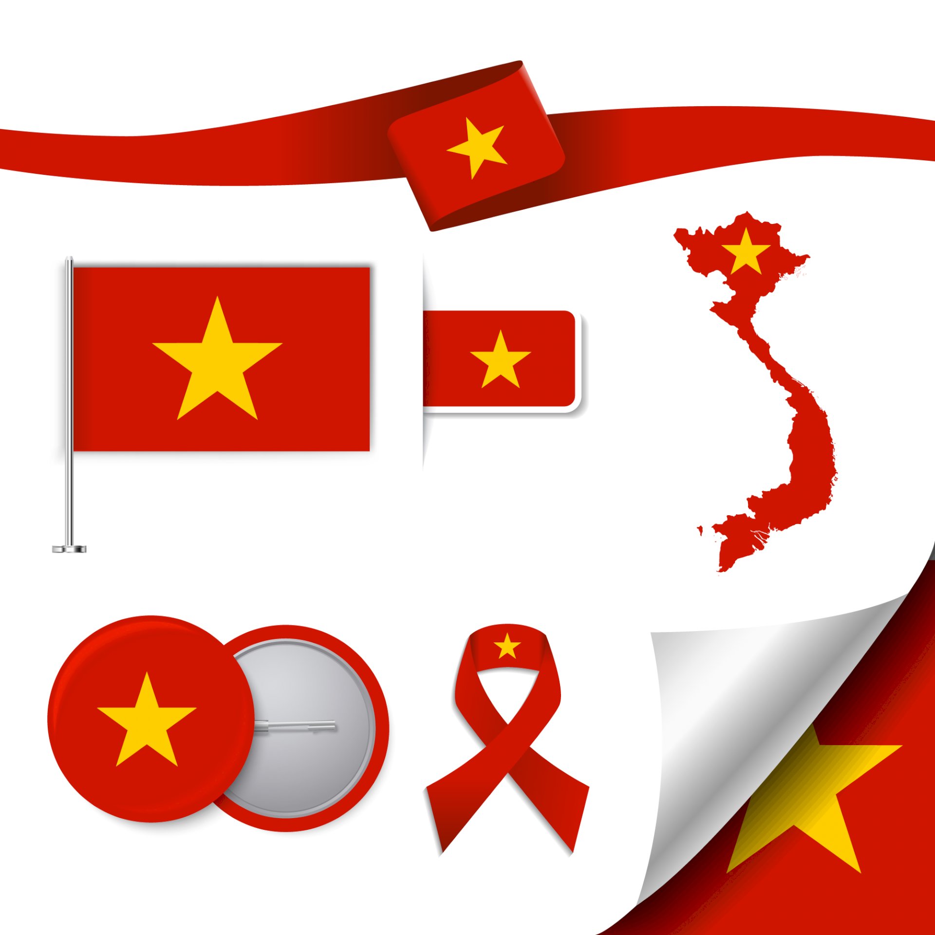 Tải mẫu logo lá cờ Việt Nam file vector AI, EPS, JPEG, PNG, SVG