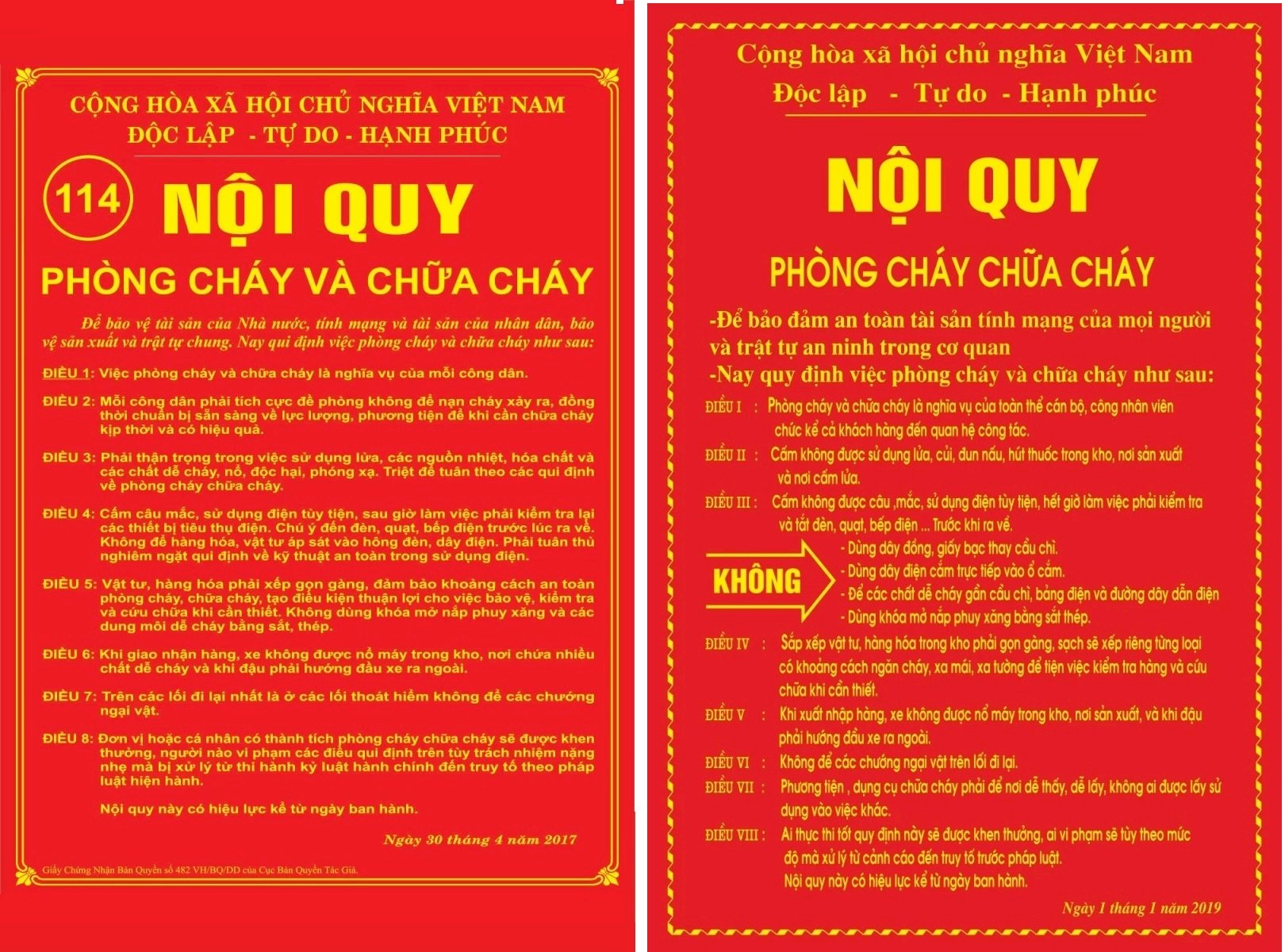 Tải nội quy phòng cháy chữa cháy vector  file CDR, AI, EPS, SVG, PDF, PNG miễn phí
