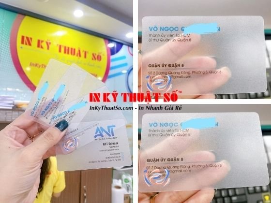 PVC trong suốt dùng in card visit kiểu dáng mới
