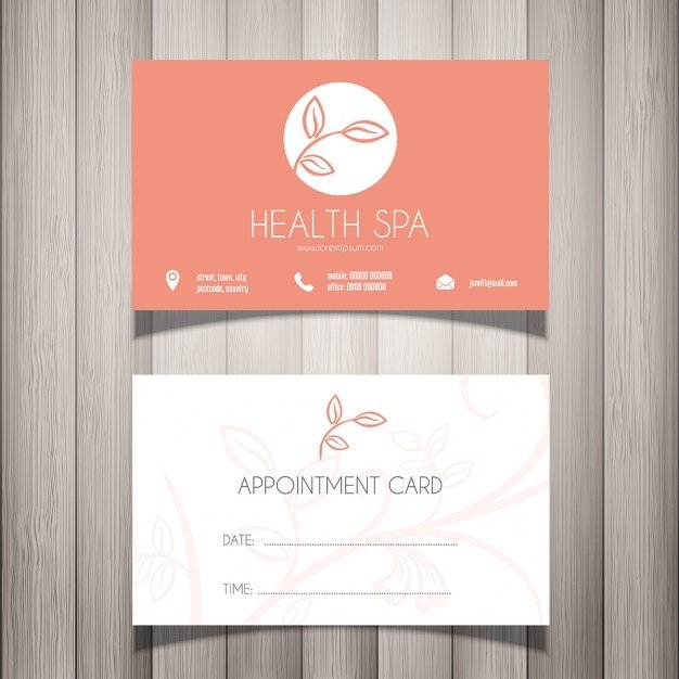 Tải thẻ liệu trình spa vector đẹp file AI, EPS, SVG, PSD, PNG miễn phí
