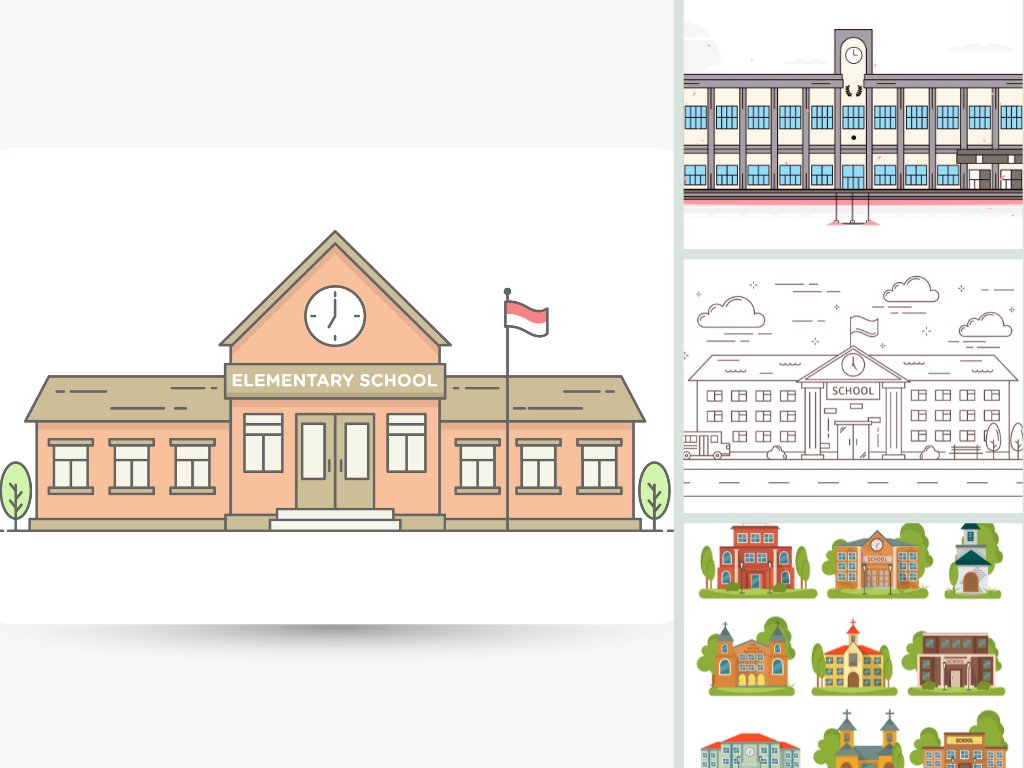 Tải mẫu trường học vector file AI, EPS, PNG, SVG, JPG/JPEG miễn phí