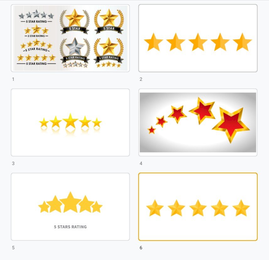 Tải mẫu 5 star icon đẹp, chất, độc đáo file vector AI, EPS, PSD
