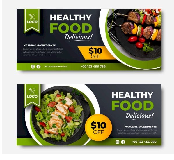 Mẫu banner đồ ăn đẹp file Vectors, AI, EPS, PSD tải miễn phí