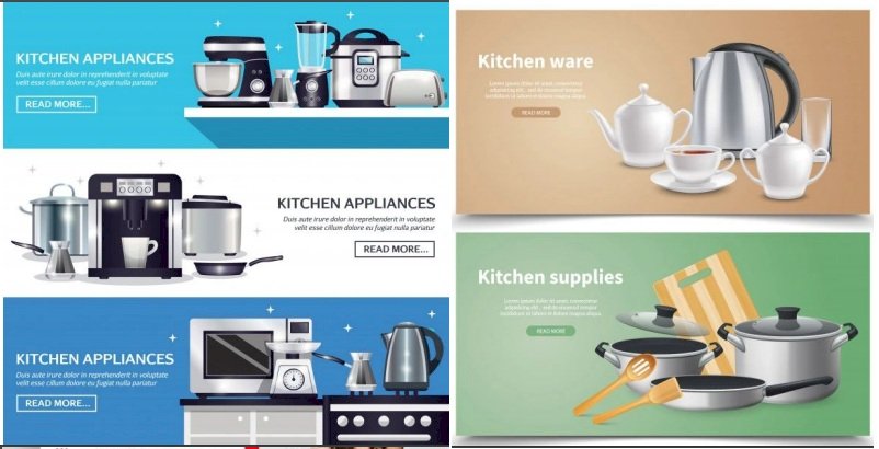 Mẫu banner đồ gia dụng đẹp file Vectors, AI, EPS, PSD tải miễn phí