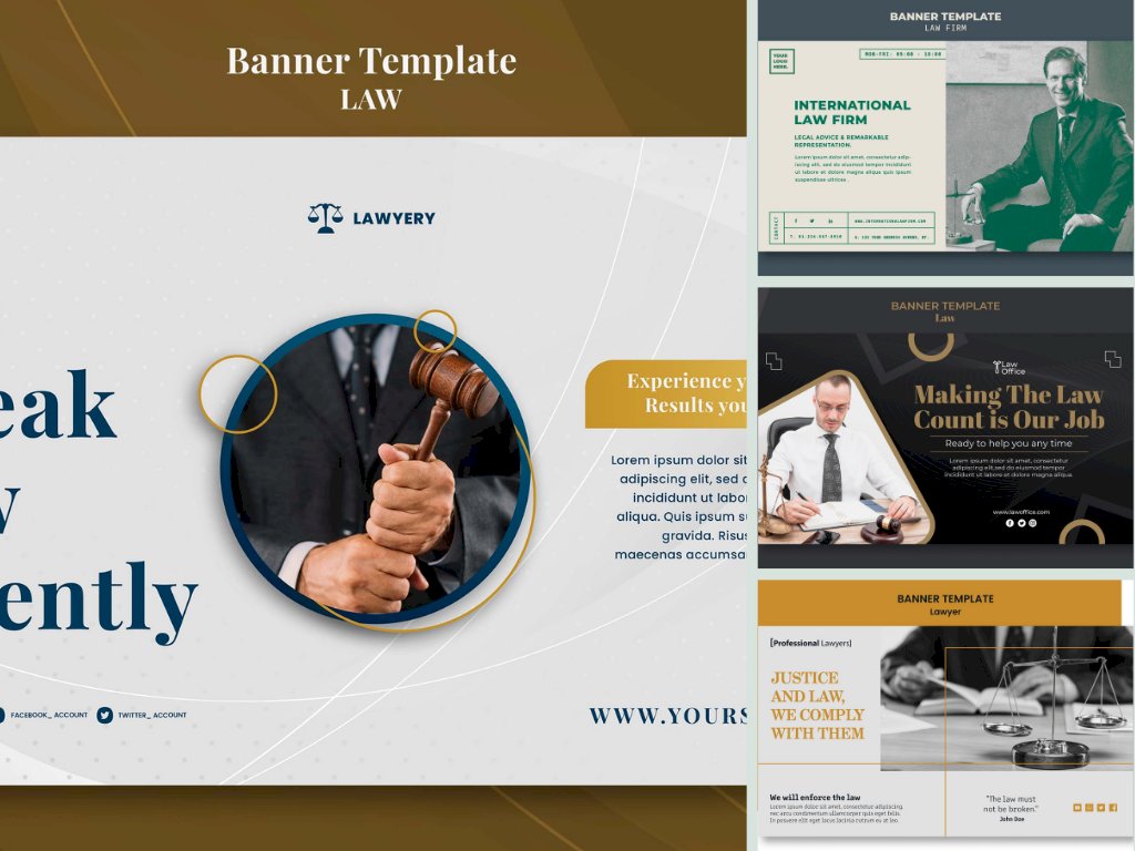 Mẫu banner luật file vector AI, EPS, PSD