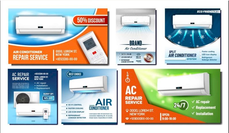 Mẫu banner máy lạnh đẹp file Vectors, AI, EPS, PSD tải miễn phí