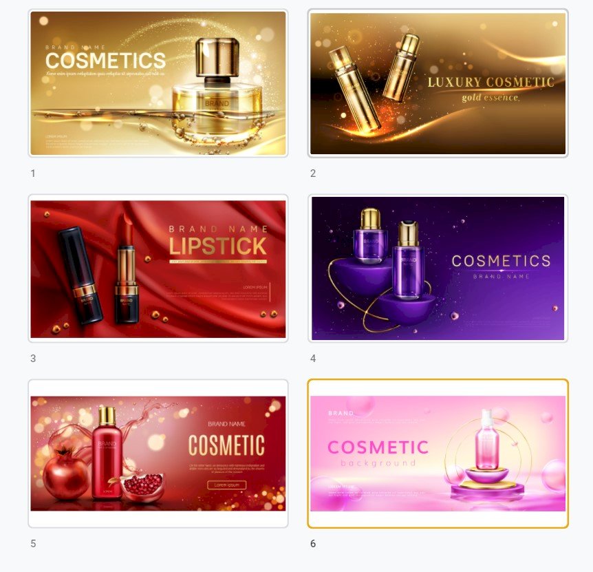 Tải mẫu banner mỹ phẩm đẹp, chất, độc đáo file vector AI, EPS, PSD