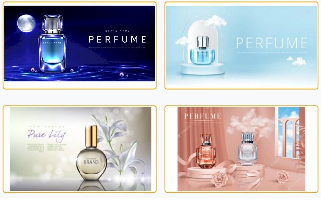 Mẫu banner nước hoa đẹp file Vectors, AI, EPS, PSD tải miễn phí