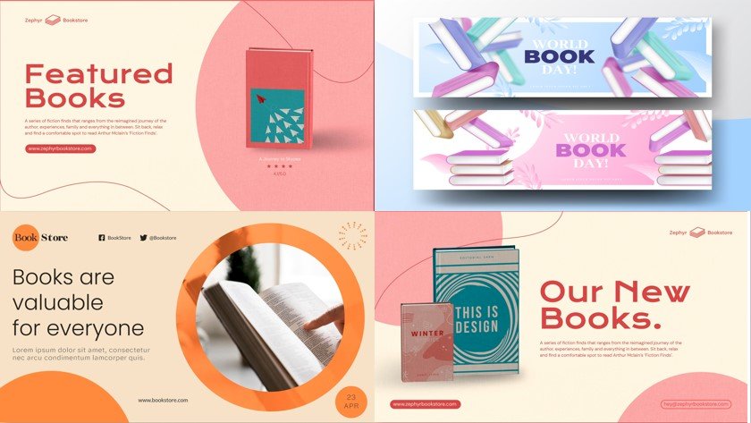 Mẫu banner sách đẹp file vector AI, EPS, PSD