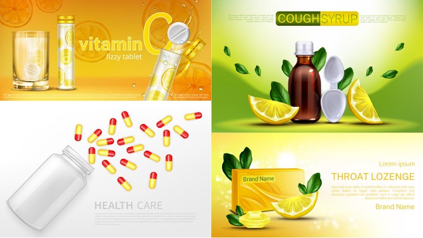 Mẫu banner thuốc đẹp file Vectors, AI, EPS, PSD