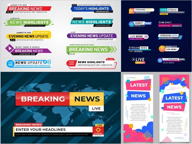 Mẫu banner tin tức đẹp file Vectors, AI, EPS, PSD