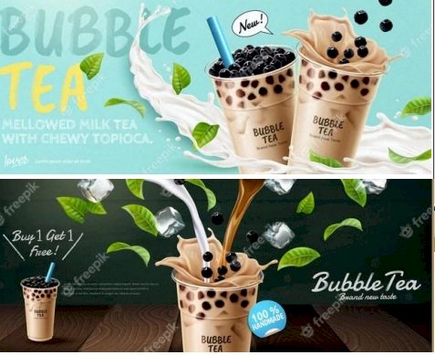 Mẫu banner trà sữa đẹp file Vectors, AI, EPS, PSD tải miễn phí