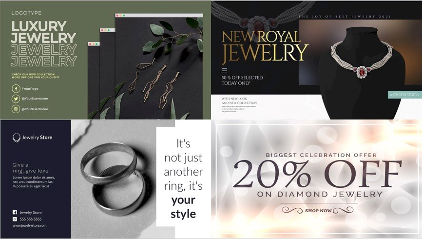 Mẫu banner trang sức đẹp file vector AI, EPS, PSD