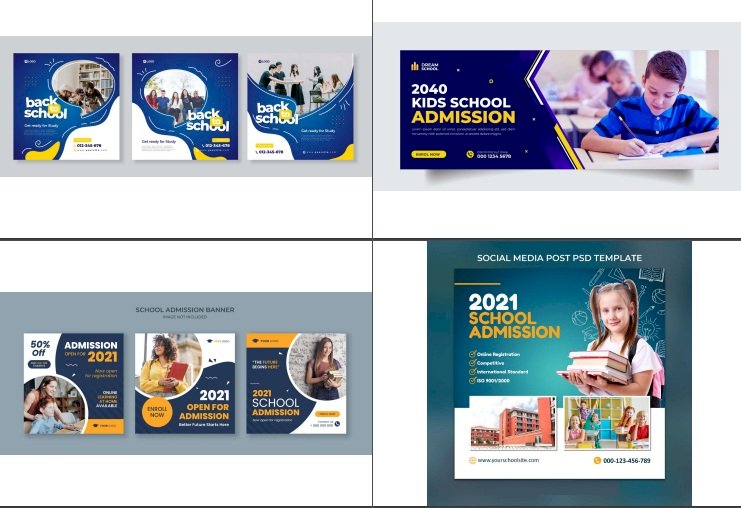 Mẫu banner trường học đẹp file Vectors, AI, EPS, PSD tải miễn phí