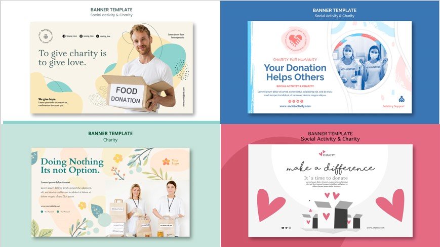 Mẫu banner từ thiện đẹp file Vectors, AI, EPS, PSD