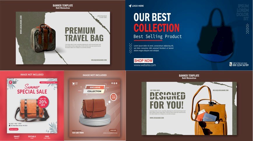 Mẫu banner túi xách đẹp file Vectors, AI, EPS, PSD