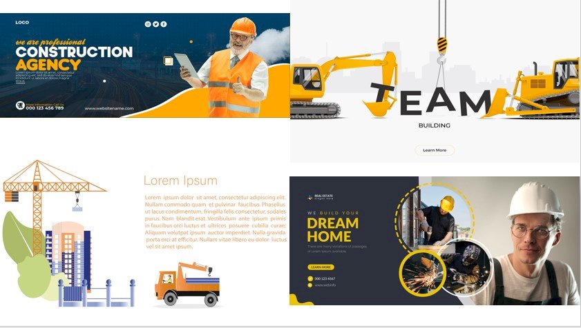Mẫu banner xây dựng đẹp file vector AI, EPS, PSD