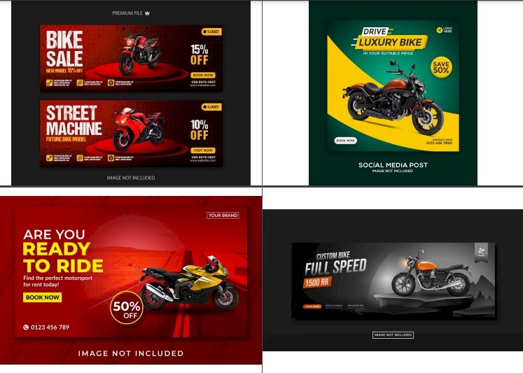 Mẫu banner xe máy đẹp file Vectors, AI, EPS, PSD tải miễn phí