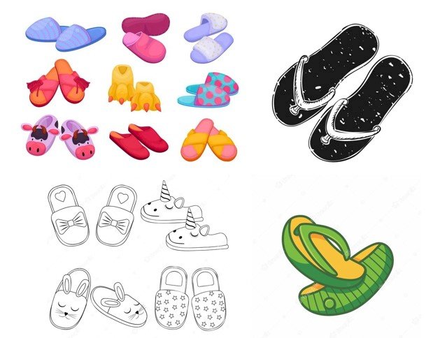 Mẫu dép icon file vector AI, EPS, PSD