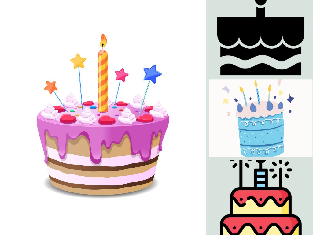 Mẫu icon bánh sinh nhật đẹp, cute, dễ thương file vector AI, EPS, PSD