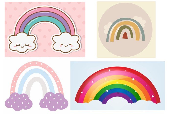 Cách vẽ hình cute dễ thương  Vẽ cầu vồng cute  How to Draw a Rainbow and  Clouds  Vẽ hình chibi  YouTube