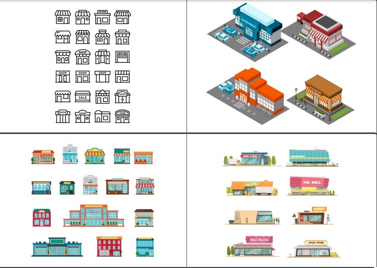 Mẫu icon chợ đẹp file Vectors, AI, EPS, PSD tải miễn phí