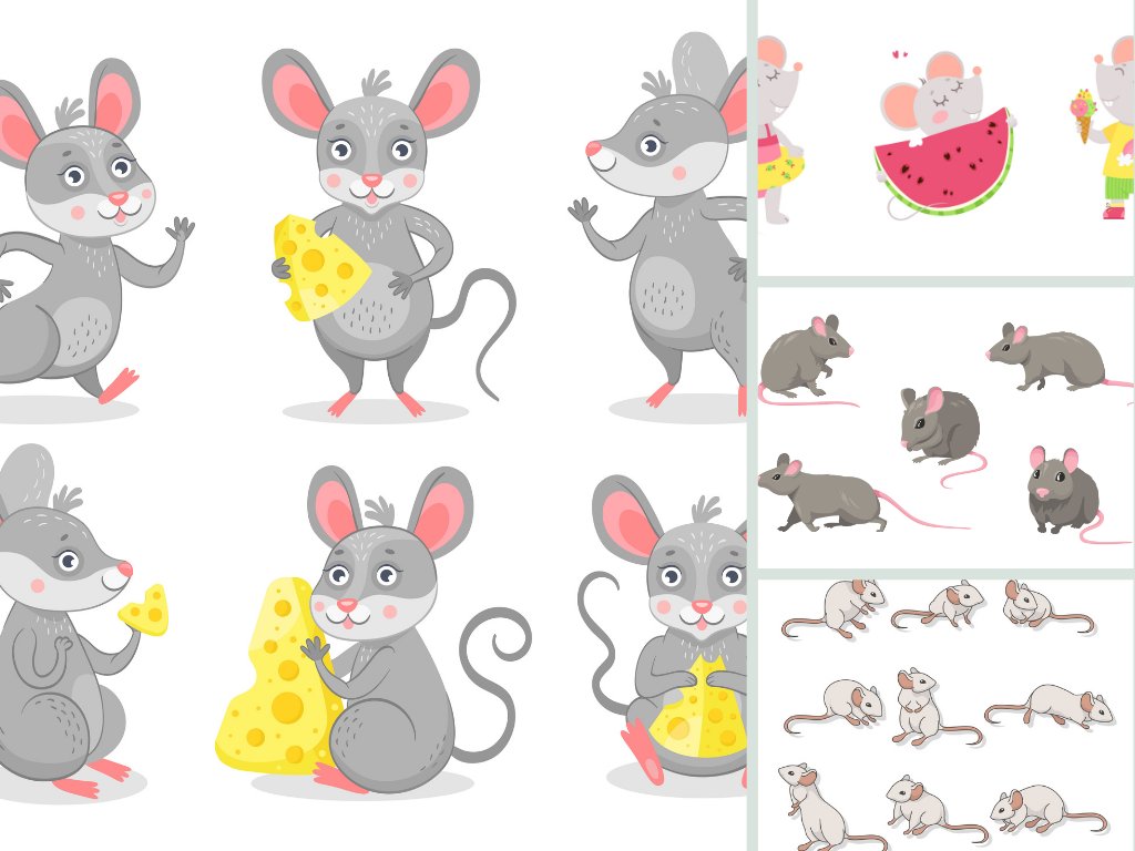 Mẫu icon chuột đẹp file vector AI, EPS, PSD