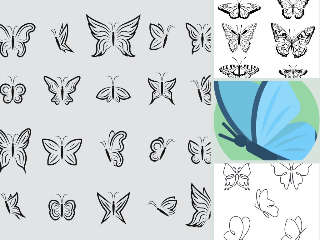 Mẫu icon con bướm đẹp file vector AI, EPS, PSD