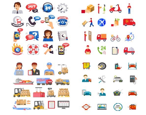 Mẫu icon dịch vụ đẹp, độc đáo, chuyên nghiệp vector AI, EPS, PSD