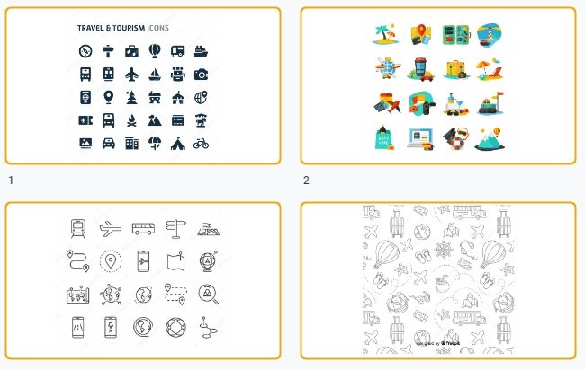 Mẫu icon du lịch đẹp file Vectors, AI, EPS, PSD tải miễn phí