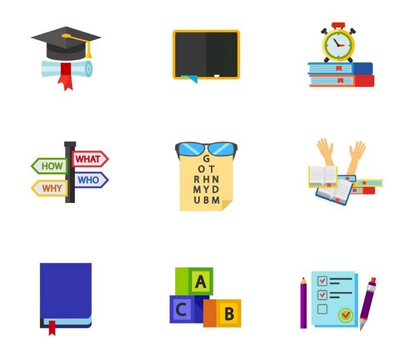 Mẫu icon học tập đẹp file Vectors, AI, EPS, PSD tải miễn phí