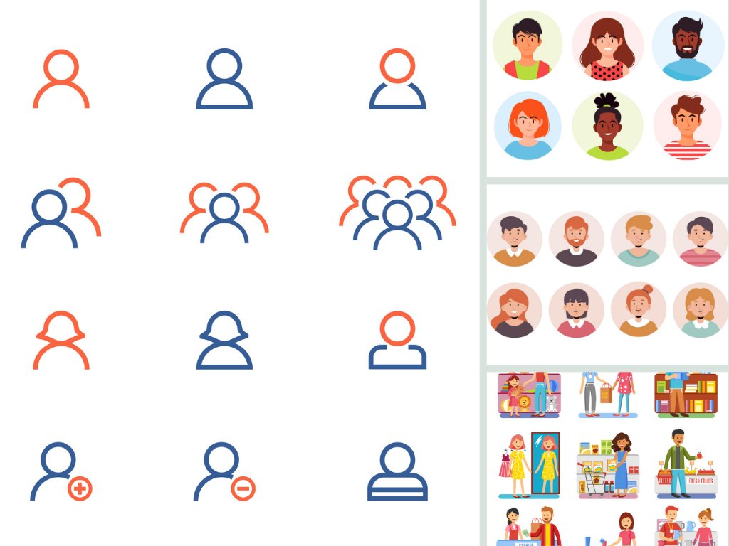 Mẫu icon khách hàng file vector AI, EPS, PSD