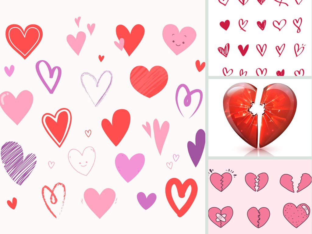 Mẫu icon tim đẹp, trái tim icon file vector AI, EPS, PSD