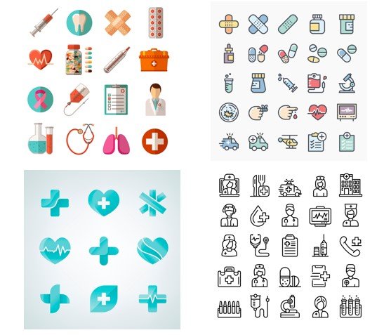 Mẫu icon y tế đẹp, độc đáo file vector AI, EPS, PSD