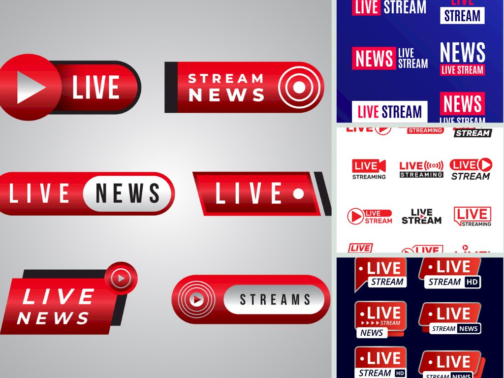 Mẫu livestream icon file vector AI, EPS, PSD