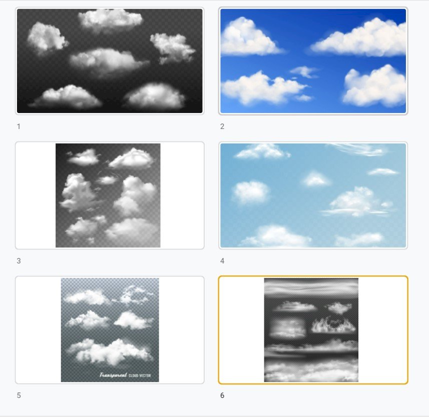 Tải mẫu mây đẹp ghép ảnh chất, ngầu, dễ thương file PNG, PSD, Vector