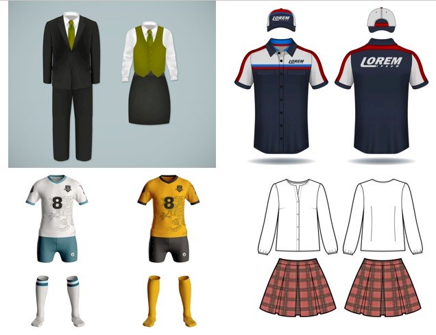 Mẫu mockup đồng phục đẹp, chất file Vectors, AI, EPS, PSD