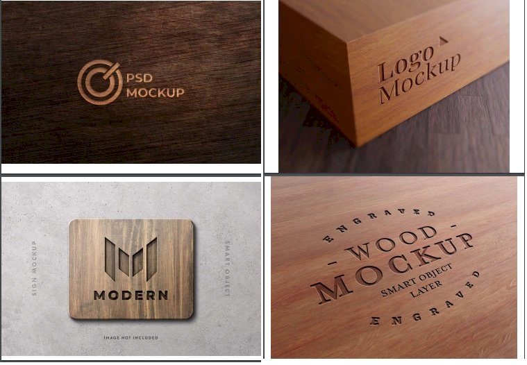 Mẫu mockup gỗ đẹp file Vectors, AI, EPS, PSD tải miễn phí