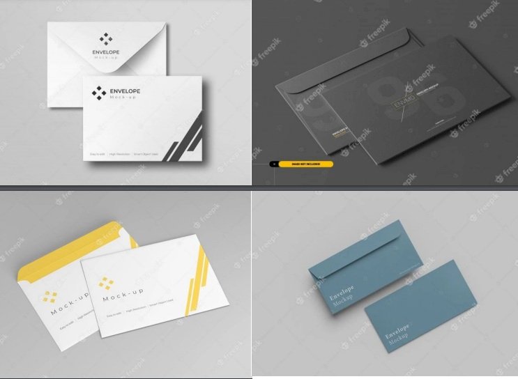 Mẫu mockup phong bì đẹp file Vectors, AI, EPS, PSD tải miễn phí